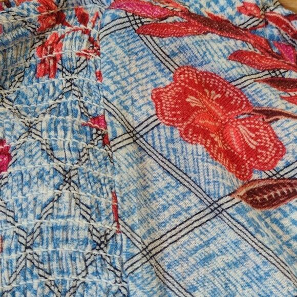 Knox Rose Blue and Red Floral Print Maxi Dress Size Medium - Picture 6 of 10